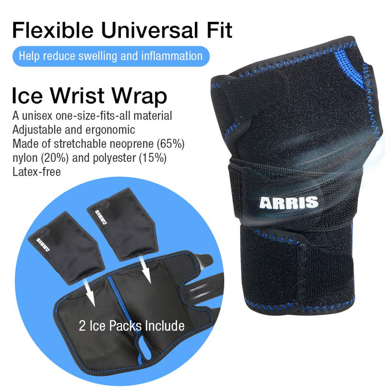 [Australia] - ARRIS Ice Pack for Wrist, 2 Wrist Wraps + 4 Gel Packs for Wrist Pain Relief 