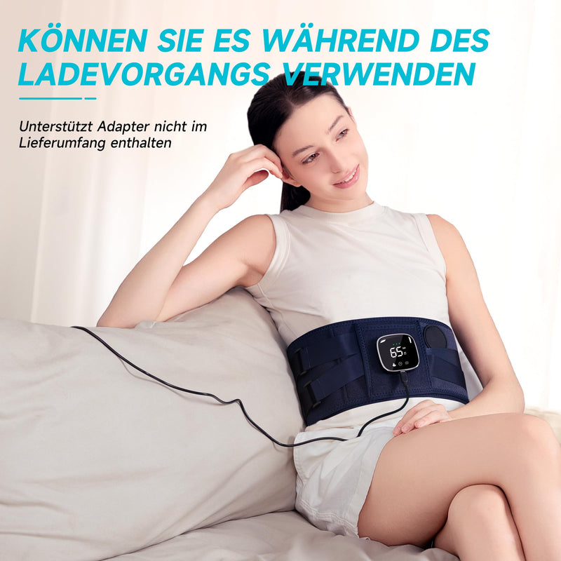 [Australia] - Heat belt back, 152 cm wireless heating belt massager with 5 massage modes & 3 heat levels, portable back bandage heating pad for back lumbar with automatic switch-off, gifts for men women 
