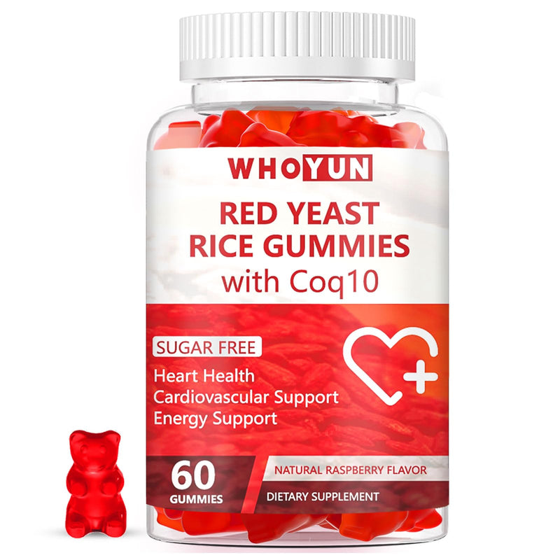 [Australia] - Red Yeast Rice with Coq10 Gummies Sugar Free, Red Yeast Rice Supplement 
