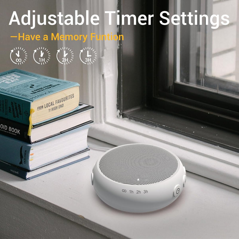 [Australia] - Mini Sleep Sound Machine Travel White Noise Machine with 30 Soothing Natural Sounds 36 Volume Control Pink Brown Noise Machine for Baby Kid Adults Noise Maker Powered by AC or USB Sleep Timer 