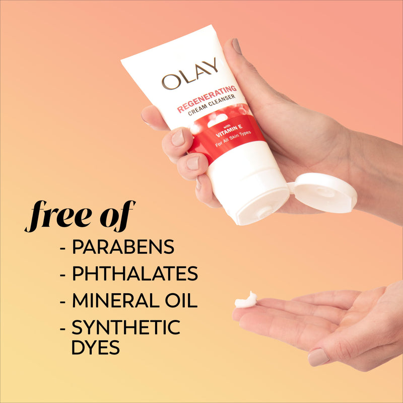Olay Regenerist Cream Cleanser with Vitamin E, Facial Cleanser/Face Wash, 5 oz (Pack of 3) New 5 Fl Oz (Pack of 3)