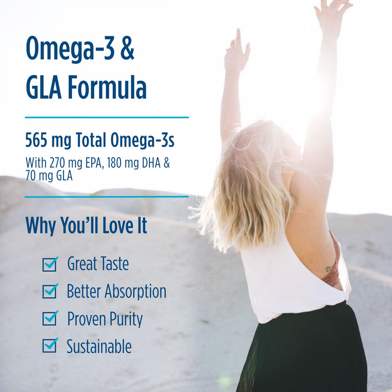 [Australia] - Nordic Naturals Complete Omega, Lemon Flavor - 180 Soft Gels - 565 mg Omega-3 - EPA & DHA with Added GLA - Healthy Skin & Joints, Cognition, Positive Mood - Non-GMO - 90 Servings 180 Count (Pack of 1) 