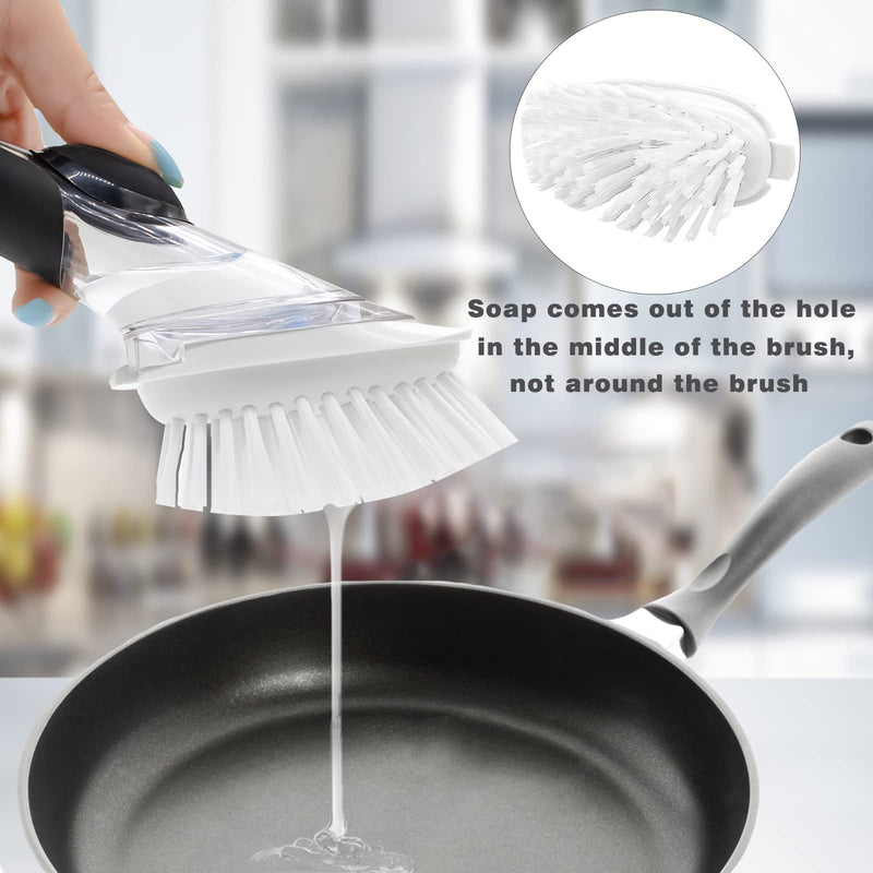 [Australia] - Brush Refills for OXO Dish Brush - 4 Pack Dish Brush Cleaning Soap Dispensing Head Replacement for Scrubber (White) 4-pack 