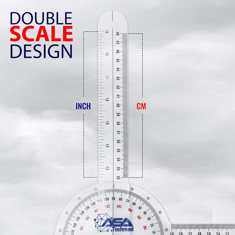 [Australia] - ASA TECHMED Complete Goniometer Set for Occupational Therapy, Physical Therapy - Includes 6, 8, 12 Inches Goniometer Set, Gait Belt, Measuring Tapes, Reflex Hammer 