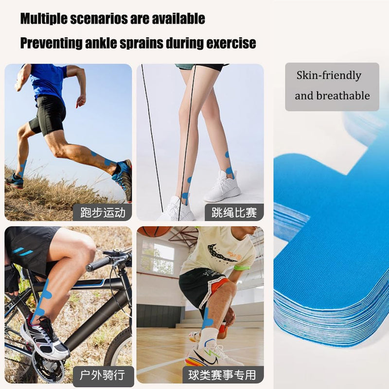 [Australia] - Precut Kinesiology Tape for Achilles Tendon, 8 PCS Achilles Tendonitis Relief Athletic Tape, Waterproof & Breathable, Enhance Elastic Kinesiology Athletic Tape for Achilles and Muscle Support 