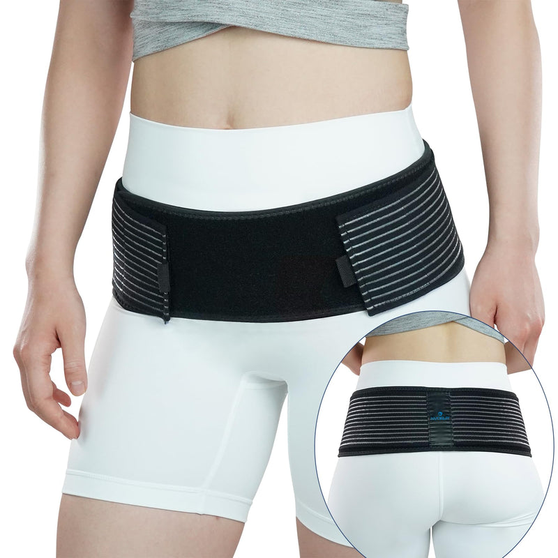 Nvorliy SI Joint Belt Plus Size Sacroiliac Brace Lumbar Lower Back Adjustable Compression Support Belly Band Stabilize Hip & Pelvic Relief Pain for Sciatic Nerve Fits Women and Men (2XL/3XL(50"-60")) 2XL/3XL(50"-60")