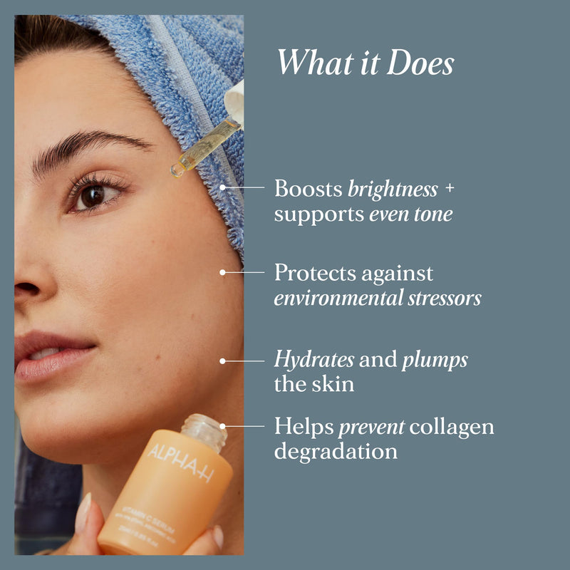Alpha-H Face Serum - Daily Brightening For Dull, Uneven Complexion - Helps Boost Glow And Smooth Texture - Lightweight Comfort For Dry, Sensitive Skin Vitamin C: Clarity