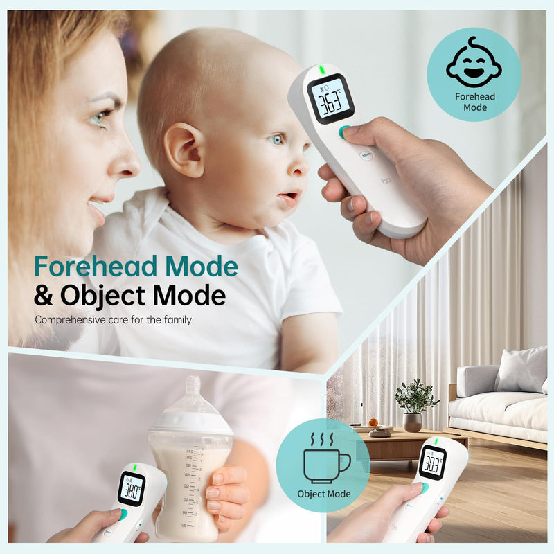 [Australia] - Fever thermometer contactless for babies and adults, digital forehead thermometer, infrared thermometer with immediate, accurate reading, fever alarm, white 