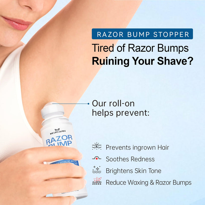 [Australia] - Morovan Razor Bumps Treatment: Ingrown Hair & Razor Burn Solution for Bikini Beard & Body for Women and Men 100ml 