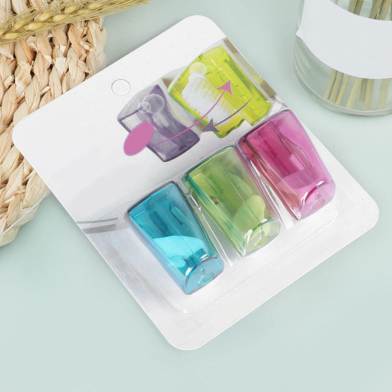 [Australia] - 6 Pack Travel Toothbrush Head Covers with Suction Cup Electric and Manual Toothbrush Cover Clip Portable Plastic Toothbrush Protector Cap Brush Pod Case for Traveling, Camping, Bathroom, Home, School 