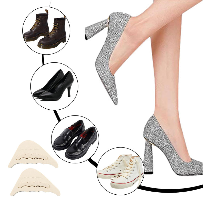 [Australia] - SKHAOVS 8 pairs of toe filler inserts, adjustable shoe fillers, adjustable toe plugs, shoe inserts for shoes that are too large, reusable shoe fillers, for women and men, black/white 