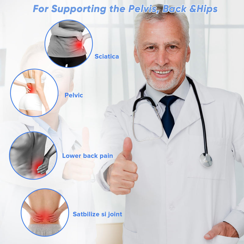 Sacroiliac SI Joint Hip Belt-Sciatica Belt for Women and Men,Pain Relief for Lower Back,Sacroiliac, Sciatic,Pelvic,Lumbar,Hip,Leg,Sacral Nerve(Blue XL-XXL Hip Size 47-56inch) XL/XXL (Fits Hip Size 47" - 57") Bule