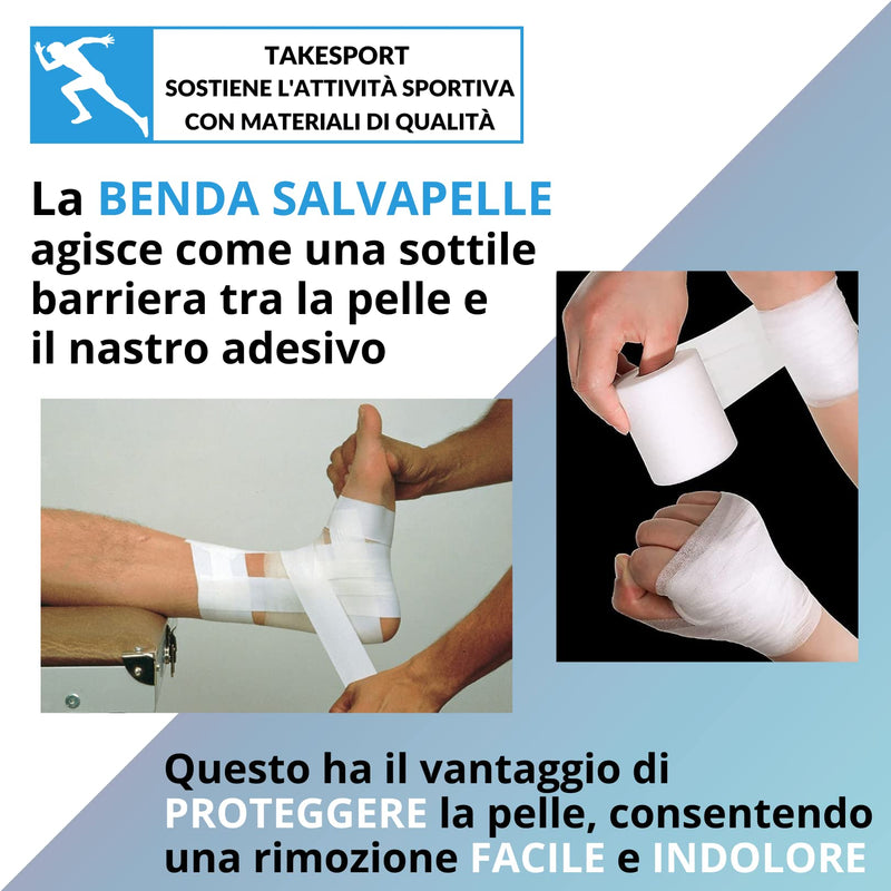 TS TAKESPORT – Sports Bandage, Sports Bandage, Sports Tape, Sport Tape, Sport Tape, Thin Polyurethane Foam Bandage, 7 cm (8 Rolls)
