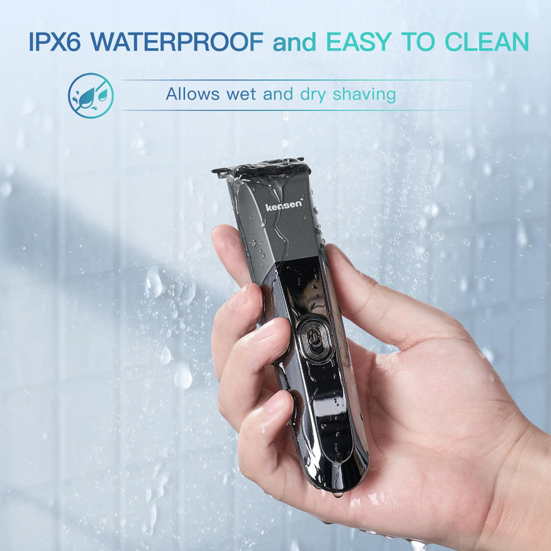 Kensen Adjustable Beard Trimmer for Men – Precision Ceramic Blades, Waterproof, Rechargeable, Ideal for Beards, Mustaches & Hair Electric Shavers Facial Hair Trimming Electric Razor Clipper Groomer