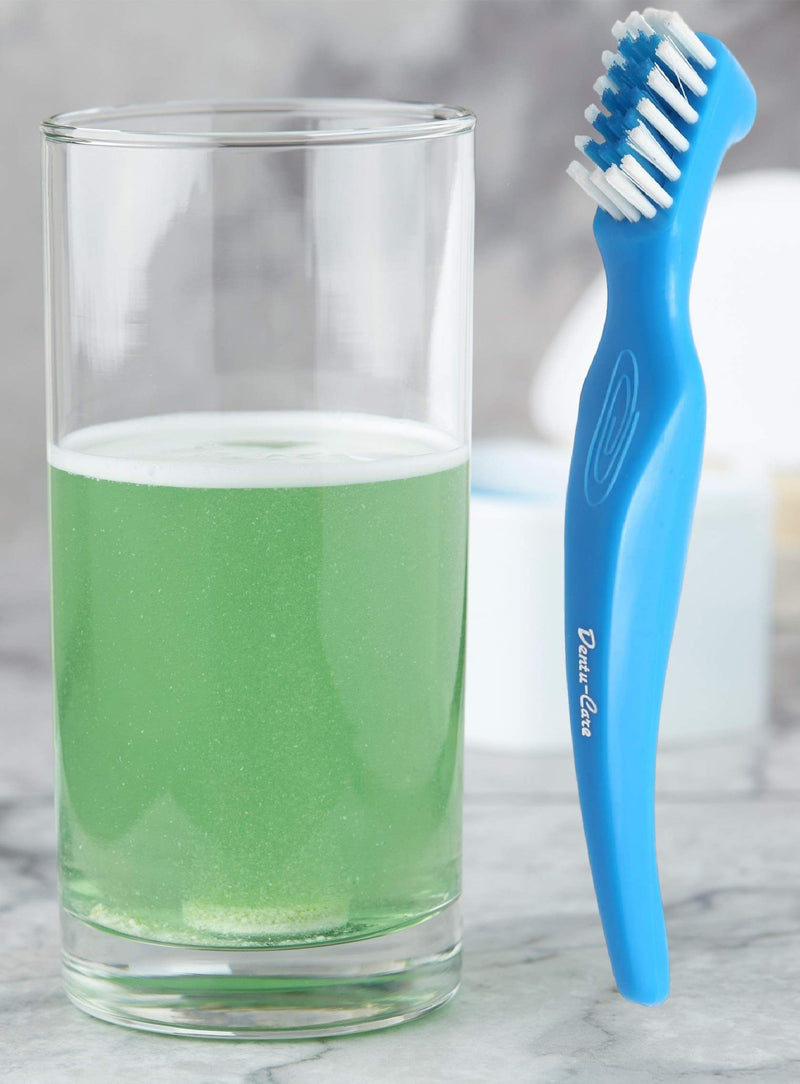 [Australia] - efferdent Mint Fresh and Clean Denture Cleanser, 252 Tablets Bundle with Bundle with Dentu-Care Denture Brush Specifically Designed to Gently Clean Hard to Reach Areas for Full Partial Dentures 