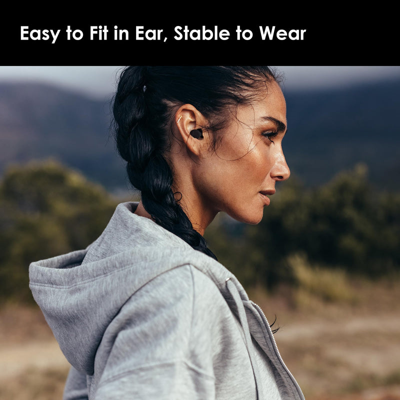 [Australia] - OPEIIN Earplugs for Sleeping - New Flexible Silicone, Ultra Soft Reusable Noise Reducing Earplugs for Sleep, Concentration, Travel | with 8 tips in XS/S/M/L | 28dB (SNR) Black M 
