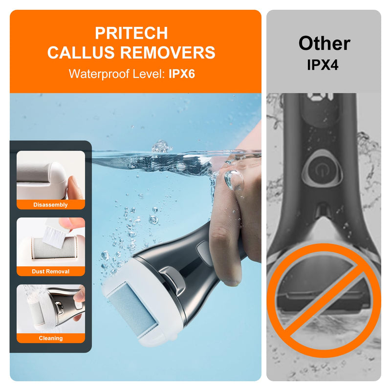 [Australia] - Electric Foot Callus Remover, Rechargeable Portable Electronic Foot File Pedicure Kits, 3 Roller Heads, 3 Speed, Battery Display for Remove Cracked Heels Calluses and Dead SkinÔºàBCM-1852Ôºâ 