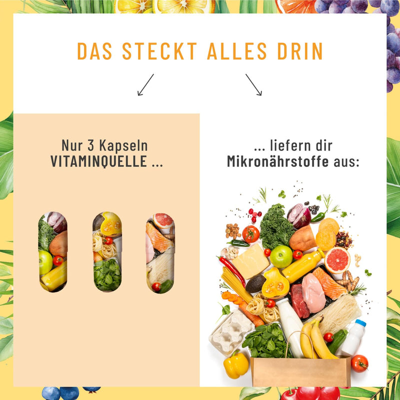 [Australia] - All in One Multivitamin & Mineral Complex - 35 valuable A-Z vitamins and minerals - High-dose multi vitamin capsules - Vegan and without unnecessary additives 