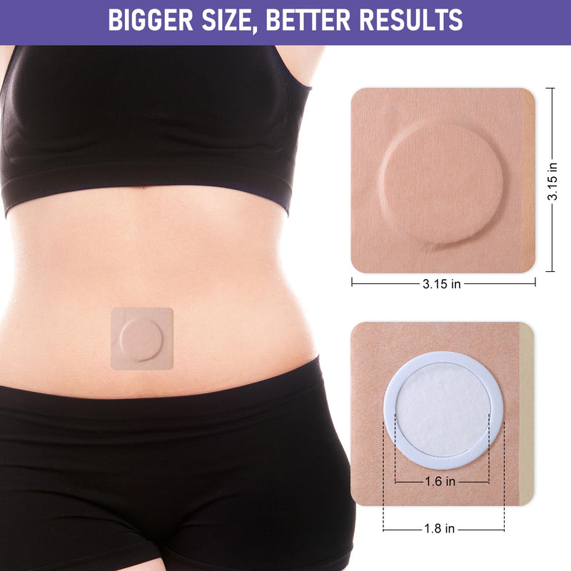 [Australia] - 40Pcs Disposable Castor Oil Belly Button Patch | 3.15"*3.15" Highly Absorbent | Self-Adhesive Castor Oil Pack Wrap for Neck/Shoulders/Knees | No Wash | Organic Cotton | Anti-Seepage 1 Count (Pack of 40) 