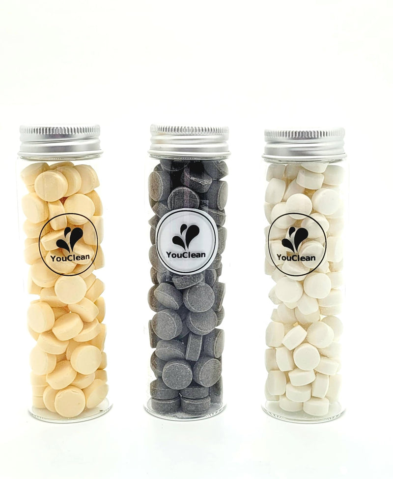 90 toothpaste tablets in Refill/Recycle Glass Tube - For Travel and Daily Home Office Use - Nano Hydroxyapatite, Fluoride-Free, Vegan (Mint) Mint