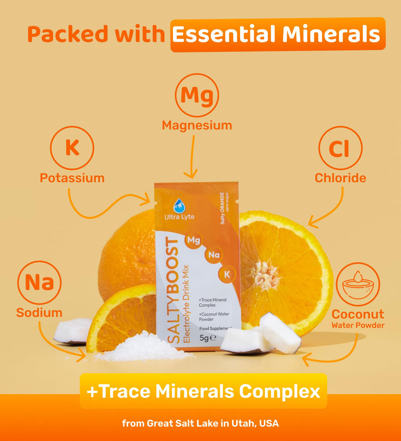 Ultra Lyte Electrolytes Drink Mix - Sugar-Free Variety Pack Powder - 24 Sachets with High Sodium, Trace Minerals, and Coconut Water - Hydration for Endurance, Replenishment, and Wellness 24 Servings (Pack of 1)
