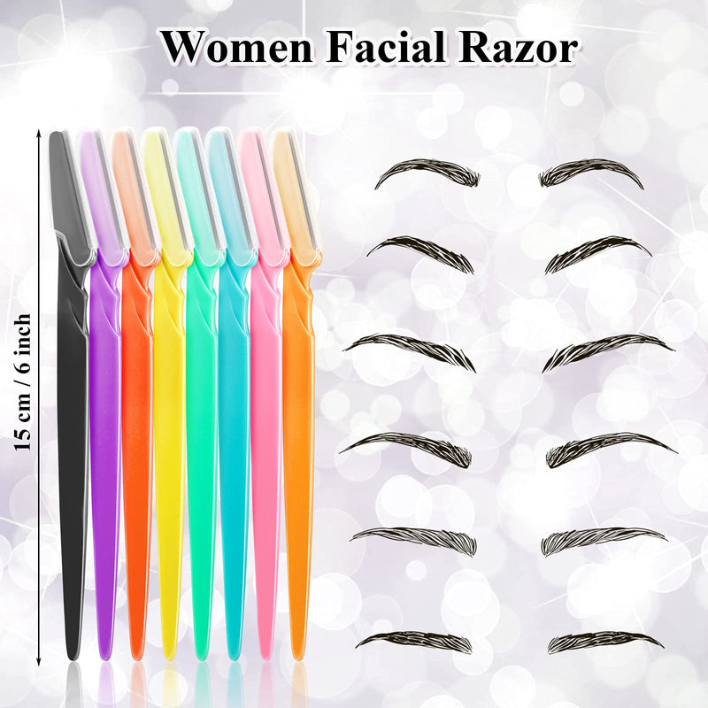 [Australia] - 96 Pcs Eyebrow Razors Shavers Trimmers for Women Dermaplane Razor Facial Razors Shavers Facial Hair Removal for Women Exfoliating Dermaplaning Tool for Face with Precise Cover for Makeup Care Tools 
