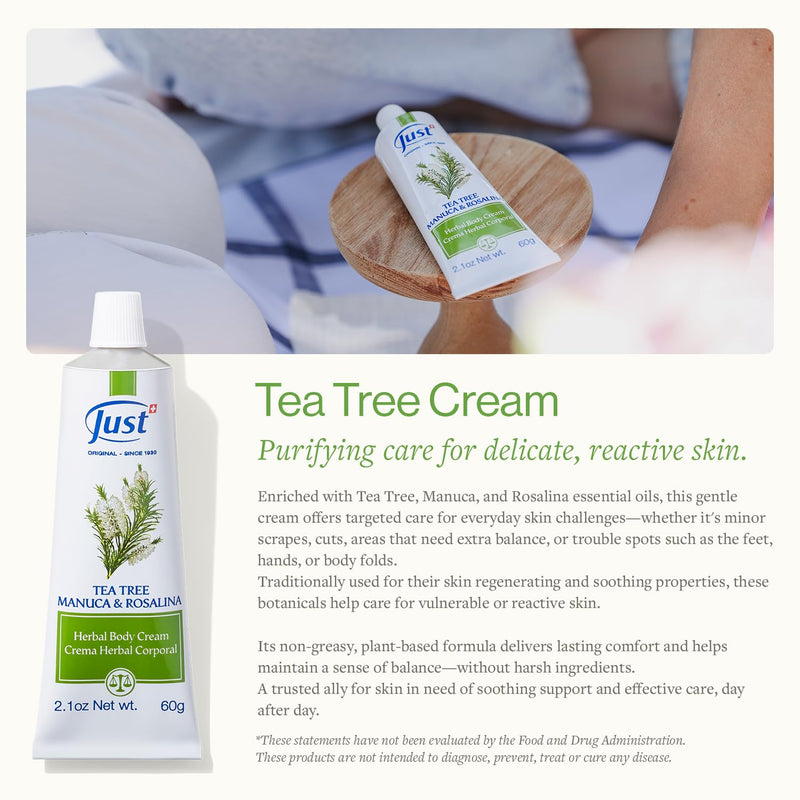 [Australia] - Swiss Just Tea Tree Oil, Manuka Honey and Rosalina Herbal Cream 60g. 