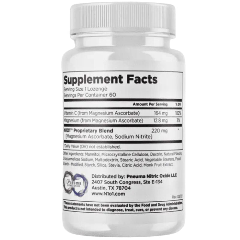 [Australia] - Nitric Oxide Lozenges - 60 Count - Nitric Oxide Supplement for Heart Health, Circulation, Energy, Blood Flow, Oxygenation, Healthy Blood Pressure, Cardiovascular Support for Men & Women 60 Count (Pack of 1) 