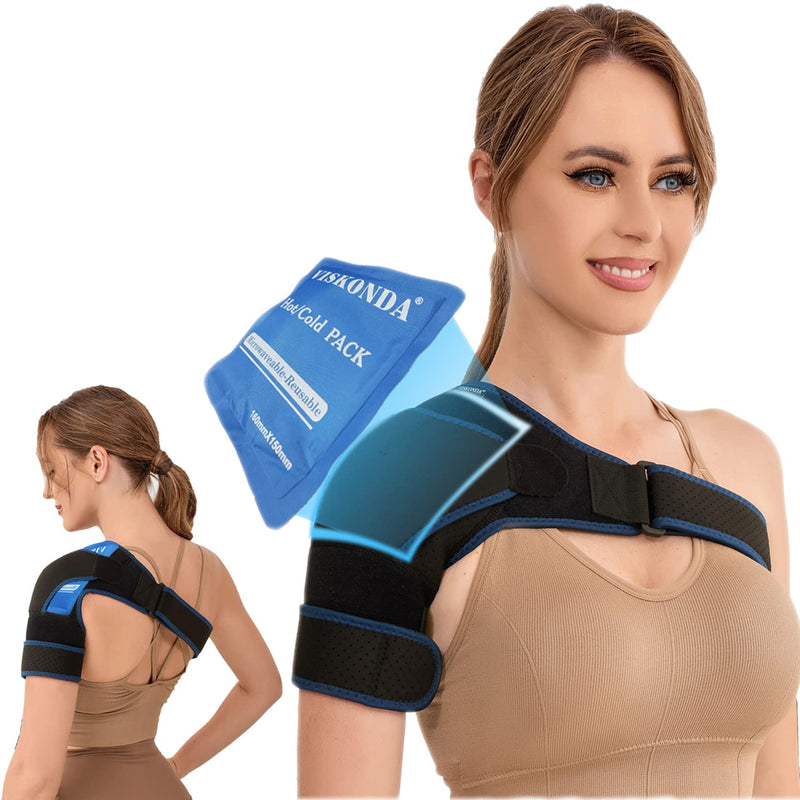 [Australia] - Shoulder Brace - Support and Compression Sleeve,Rotator Cuff Shoulder Brace for Men&Women,for AC Joint Pain Relief,Arm Stability,Injuries&Tears,Bursitis,Swelling,Tendonitis(Large) L 