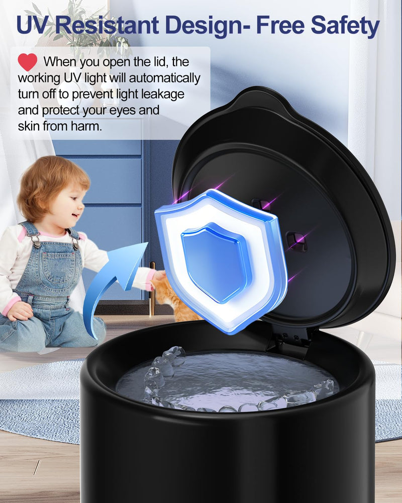 [Australia] - Ultrasonic Retainer Cleaner, 48kHz Denture Cleaner, Retainer Cleaning Machine for Denture, Retainer, Aligner, Jewelry, Mouth Guard, Brace, Toothbrush, Pacifier, Razor, 3 Modes Jewelry Cleaner 200ML Black 