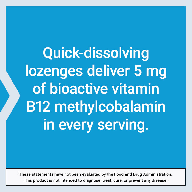 Life Extension Vitamin B12 Methylcobalamin, Nerve Health Supplement, Cognitive Support, Energy Vitamin, methylcobalamin B12, 5 mg, Quick-Dissolving, Gluten-Free, Non-GMO, Vegetarian, 60 lozenges | Nerve Health Supplement with Cognitive Support & Energy...