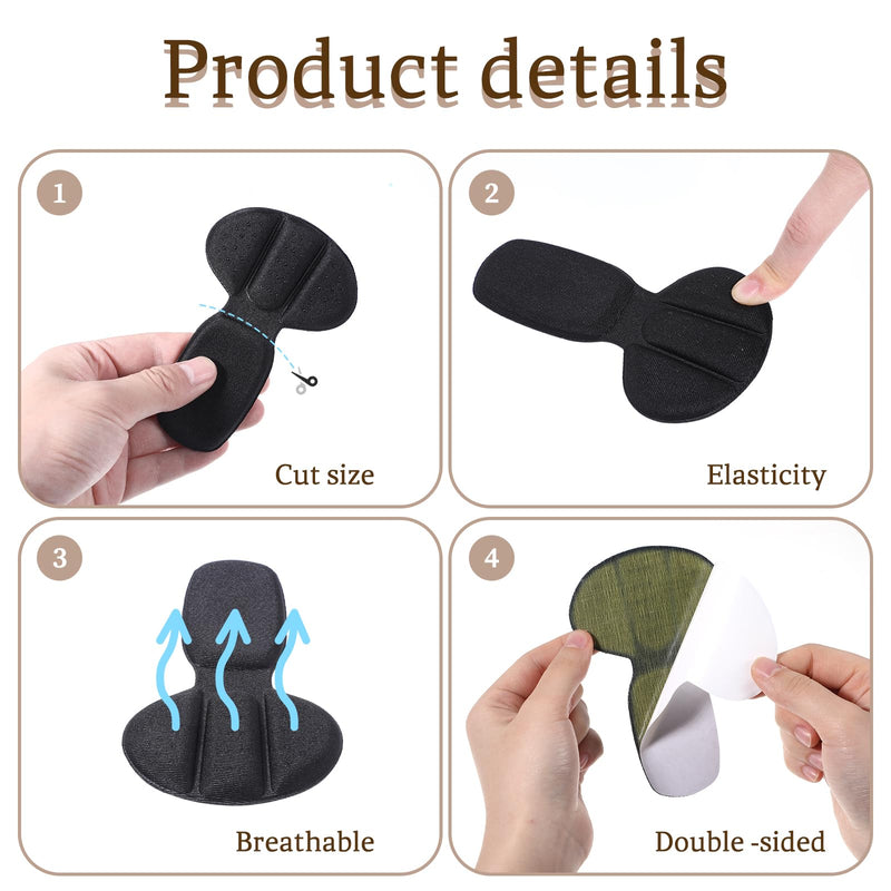 [Australia] - TIESOME 3 pairs of heel pads, heel pads, heel pads, shoes, 2-in-1 shoe insoles for shoes that are too large, heel protection insoles, shoes, women's grip heel, self-adhesive heel protection, heel cushion (black). 