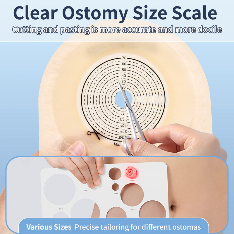 [Australia] - 20 pcs Colostomy Bags, Rainlotus Ostomy Bag one-Piece ostomy Supplies, 20mm-70mm Cut-to-Fit Drainable Pouches with Velcro Closure for Ileostomy Stoma Care 