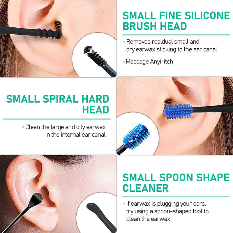 [Australia] - Ear Dryer, Ear Water Remover Ear-Wax-Vacuum-Remover, Strong Suction Ear Wax Sucker 5 Levels Electric Soft Earwax Removal Kit, Ear Drying for Swimmers Water Sports and Hearing Aid Use, for Kids Adult 