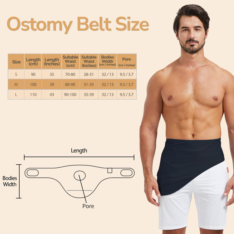 [Australia] - Ostomy Belt, Ostomy Supplies, Ostomy Support Belt Stealth Belt for Ostomy Bag Inner Pocket to Hold Ostomy Pouch for Men & Women, Ostomy Bag Cover for Sport & Swiming - Medium BLACK Medium(waist size:33''-43'') 