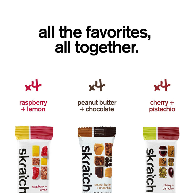 [Australia] - SKRATCH LABS Energy Bar | Variety Pack (12 pack) | Plant Based Healthy Snack | Low Sugar, Plant Protein, Ancient Grains | non-gmo, gluten free, soy free, vegan, kosher 12 Count (Pack of 1) 