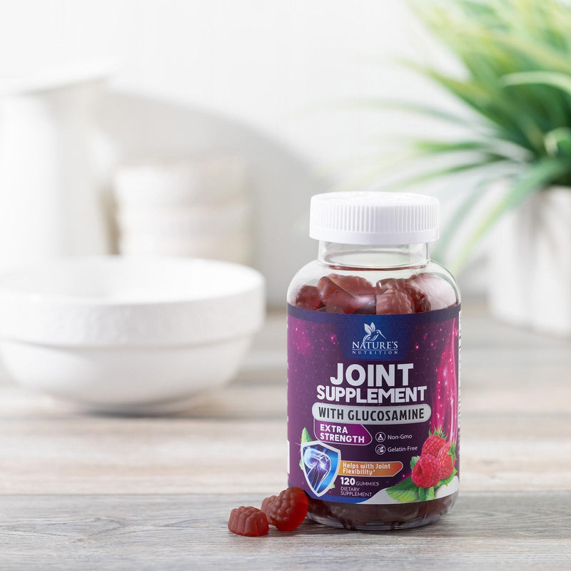 [Australia] - Nature's Joint Support Gummies Glucosamine Plus Vitamin E - Joint Support Supplement for Occasional Discomfort for Back, Knees & Hands - Joint Health & Flexibility Supplement - 120 Gummies 120 Count (Pack of 1) 