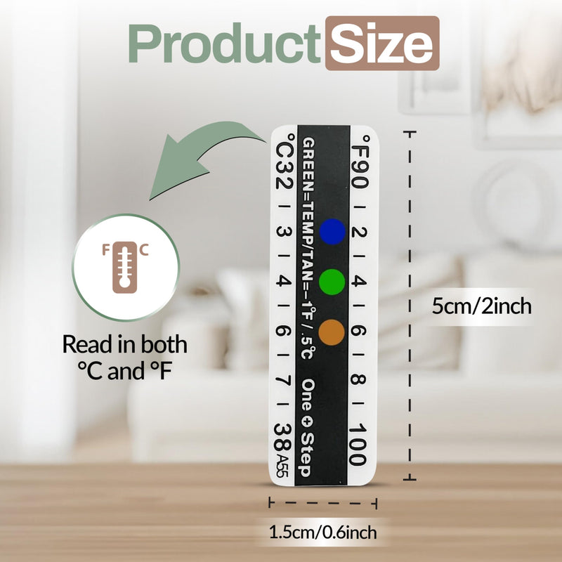 [Australia] - Urine Temperature Test Strips, 100 x Stick On Thermometer Strips for Urine Collection Bottles, Adhesive Temperature Strips, Visual Display Measurement Range of 32¬∞C-38¬∞ or 90¬∞F-100¬∞F 