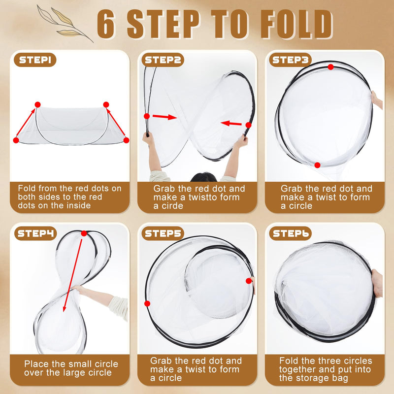 [Australia] - 2 Pcs Large Pop up Mosquito Tent Portable Foldable Mosquito Bug Net for Bed Camping Travel Patio Outdoor 78 * 31 * 22 Inch Bug Netting Mesh Tent Canopy for Adults Baby Bedroom White 