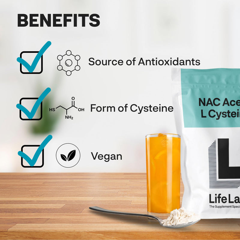 NAC Acetyl L Cysteine Powder 100g -Pure NAC Supplement for Antioxidant Support Liver Detox Immune Health Vegan & Vegetarian NAC Aceyl L Cysteine by LifeLab Supplements
