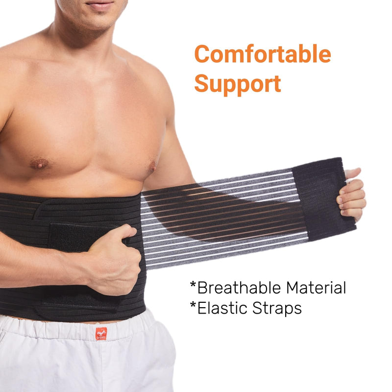 [Australia] - Women/Men Abdominal Binder for Post Surgery, Postpartum Belly Band for Postpartum Moms, Optimal Support for Rapid Recovery (Black, Large) Black 