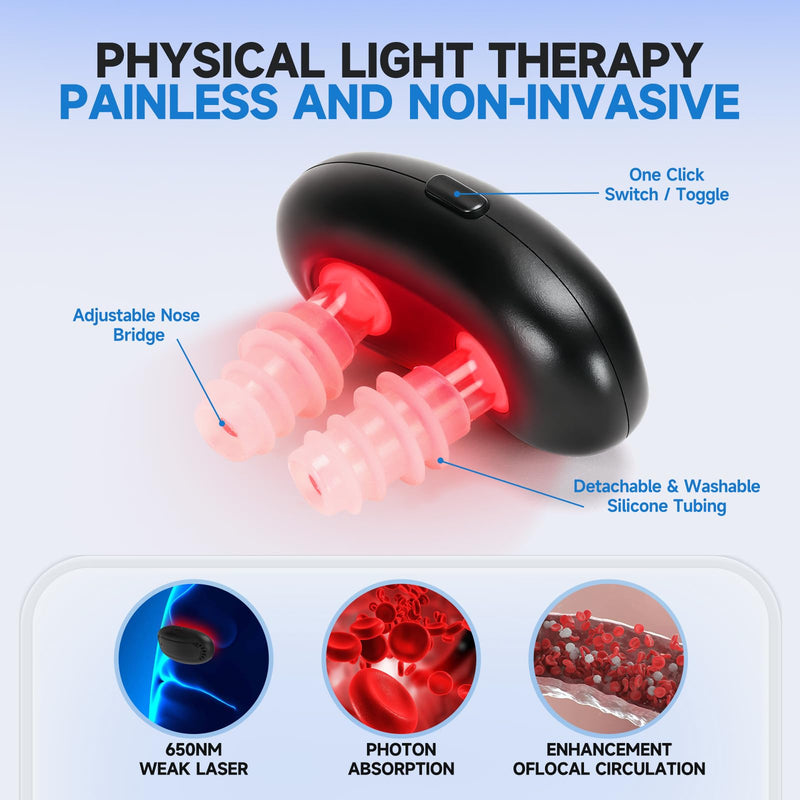 [Australia] - Colds Red Light Nasal Therapy Device, Red Light Nasal Therapy Instrument Red Light Nasal Therapy for Nose, Nasal Soothing Device (2PCS-XL) 2PCS-XL 