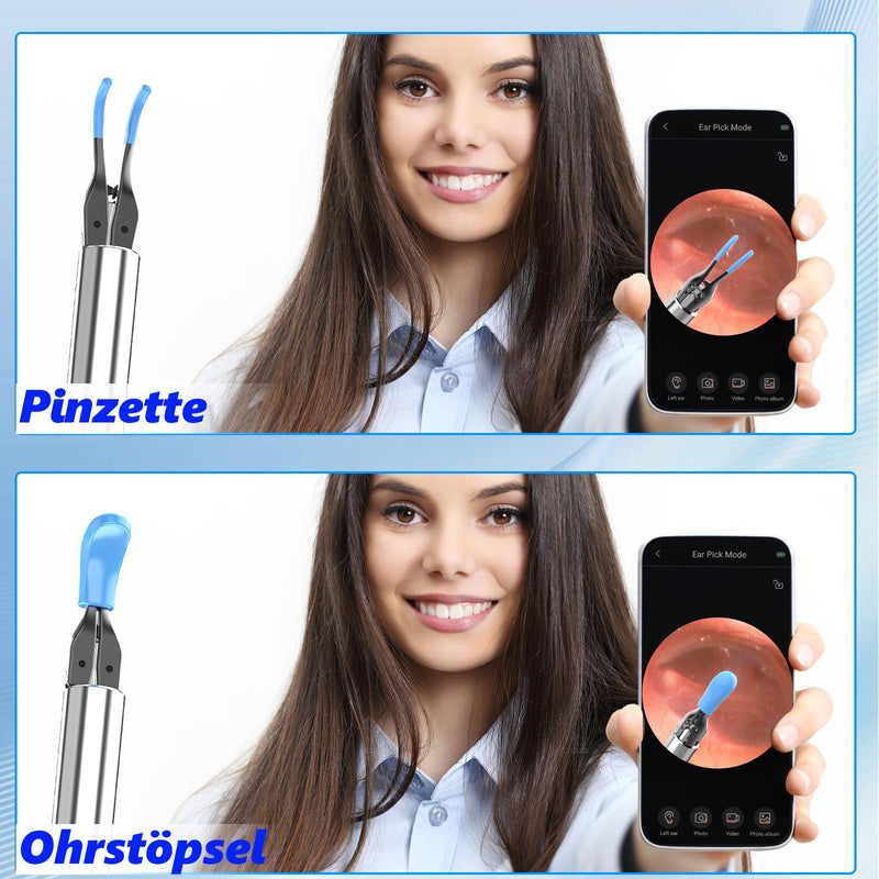 [Australia] - Earwax Remover Otoscope, VITCOCO 1080P Ear Cleaner, 3.2mm Ear Cleaner with Tweezers, Wi-Fi Ear Cleaning, Waterproof Ear Cleaner for Adults, Children and Pets Blue 