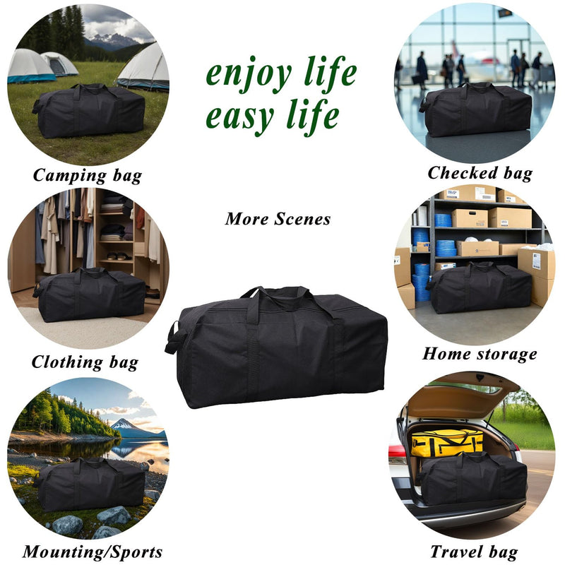 149L Extra Large Duffle Bag with Side Zipper, Heavy Duty 600D Waterproof Moving Bag for Travel & Camping, Foldable Cargo Luggage for Sports Gear with Lockable Zippers (149L) 149L