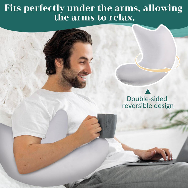 [Australia] - HARBOREST Shoulder Surgery Pillow - Shoulder Pillow for Shoulder Pain, Rotator Cuff Pillow for Sitting (Light Grey) Without Shoulder Strap Light Grey 