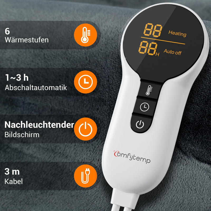 [Australia] - Comfytemp infrared weighted heating pad for neck, shoulder and upper back, 1.1 kg heat pad with 6 heat levels 1-3 h automatic switch-off, 57x50cm Electric upper body warmer Machine washable 57 x 50 cm 