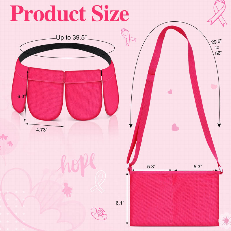 [Australia] - Mastectomy Drainage Holder with 4 Pouch Shower Bag Adjustable Drain Holder After Tummy Tuck Quick Dry Stretchy Handy for Mastectomy Recovery Breast Augmentation Reduction for Patient Care Kit (Pink) Pink 