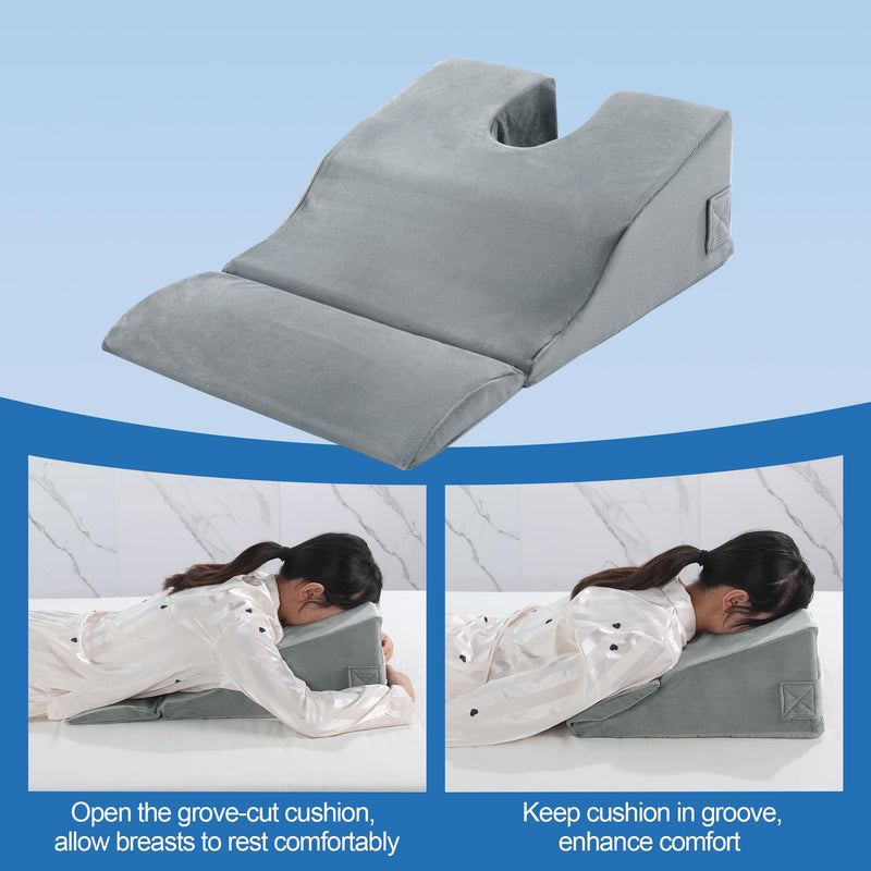 [Australia] - MABOZOO Face Down Prone Pillow, Massage Pillow for After Eye Surgery, Facedown Cushion for Massage, Prone Sleeping, Bed, Retina Surgery, Vitrectomy, M 17*14*6inch 