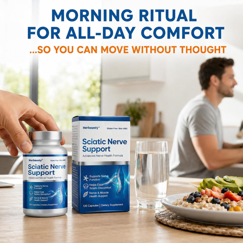 Sciatic Nerve Support Supplement, 120 Count Support Nerve Function | Vitamin B Complex Supporting Healthy Muscle and Easy Mobility, Daily comfort for Lower Back and Leg, Easy to Swallow 120 Count (Pack of 1)