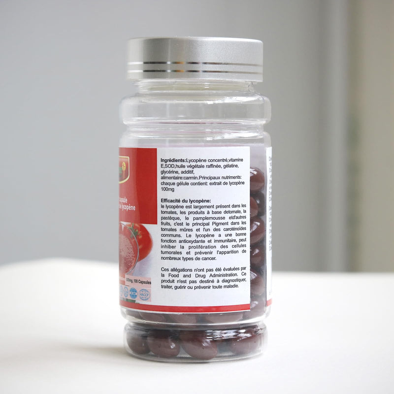 [Australia] - AIHIYO Lycopene Capsule, 100mg Tomato Supplement Extract, Organic Complex Formula, 500mg Per Capsule, 100 Softgel 